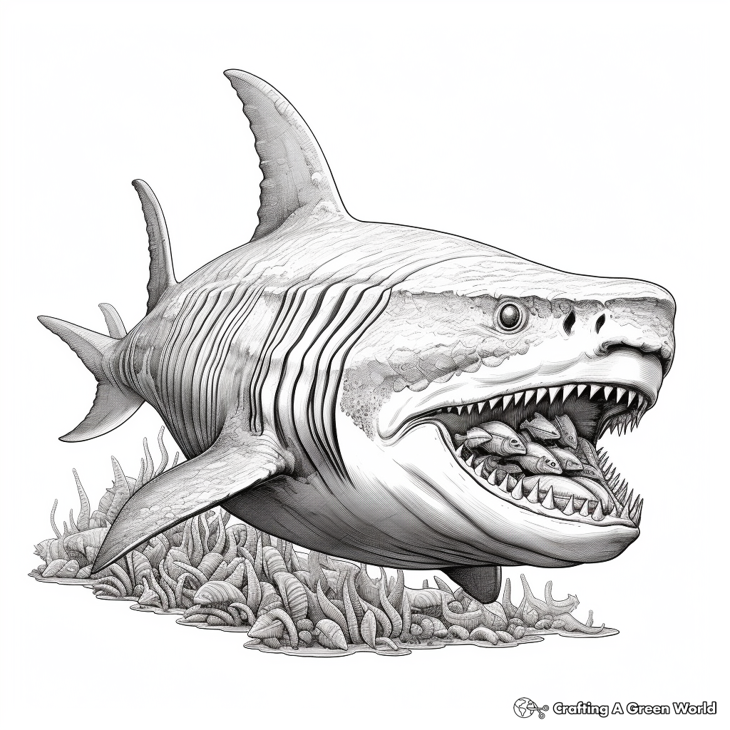 Megalodon Coloring Pages Free Printable 