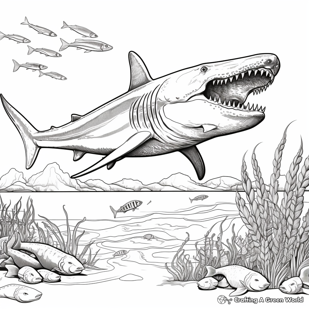 Megalodon Coloring Pages Free Printable 