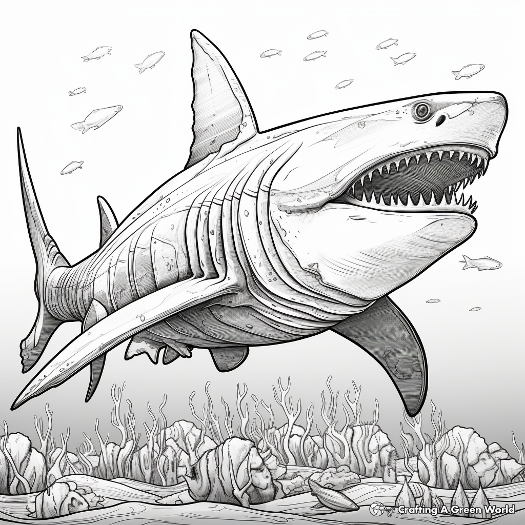 Megalodon Coloring Pages Free Printable 