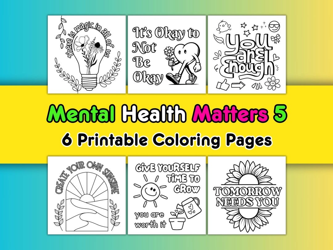 Mental Health Matters Coloring Pages 5 By Short And Bald Bold Easy 