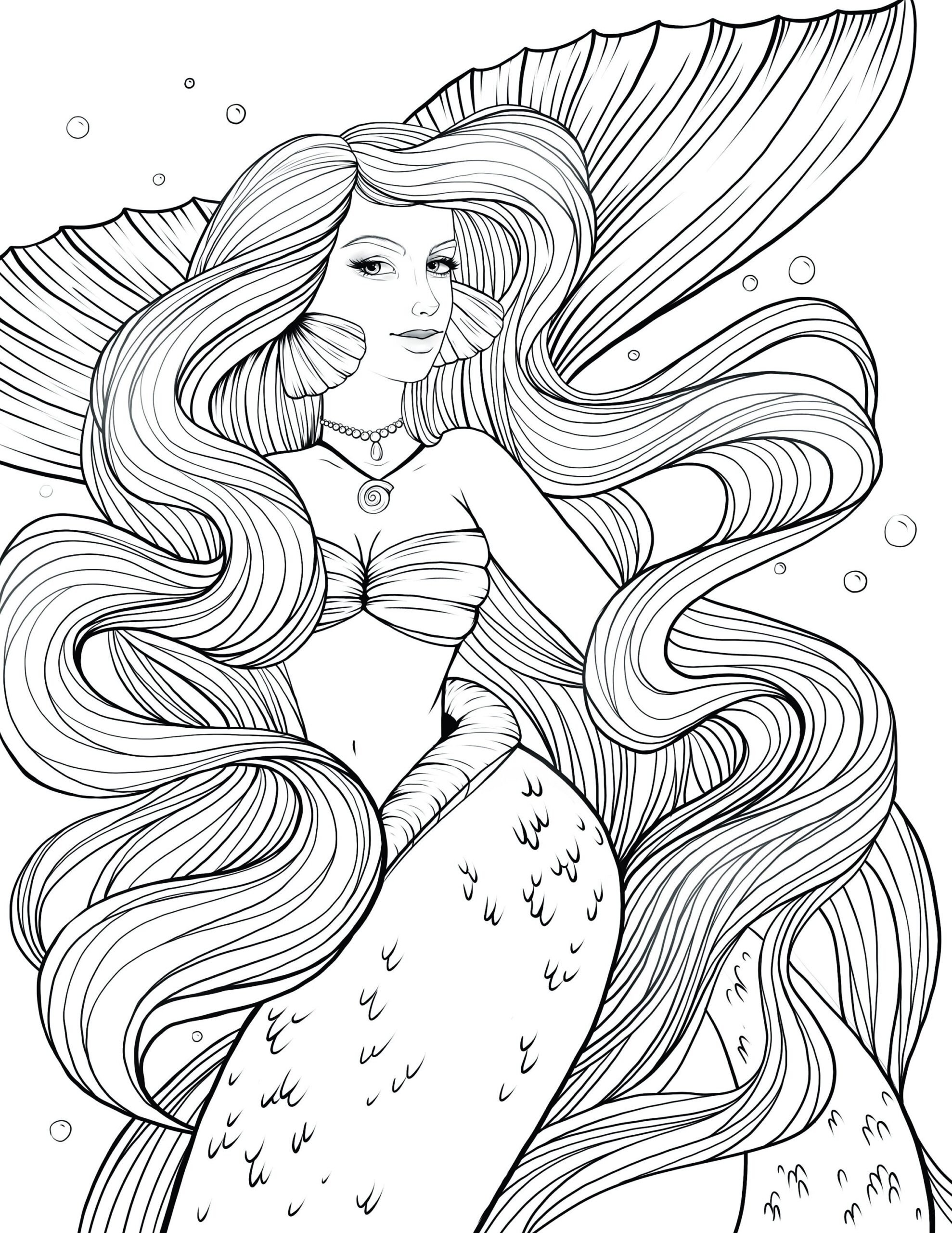 printable mermaid coloring pages