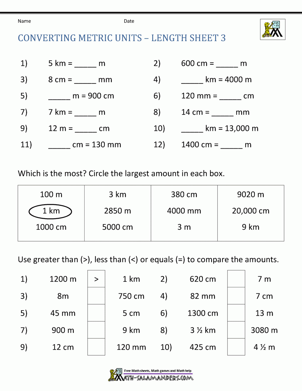 metric system conversion worksheet metric system conversion worksheet