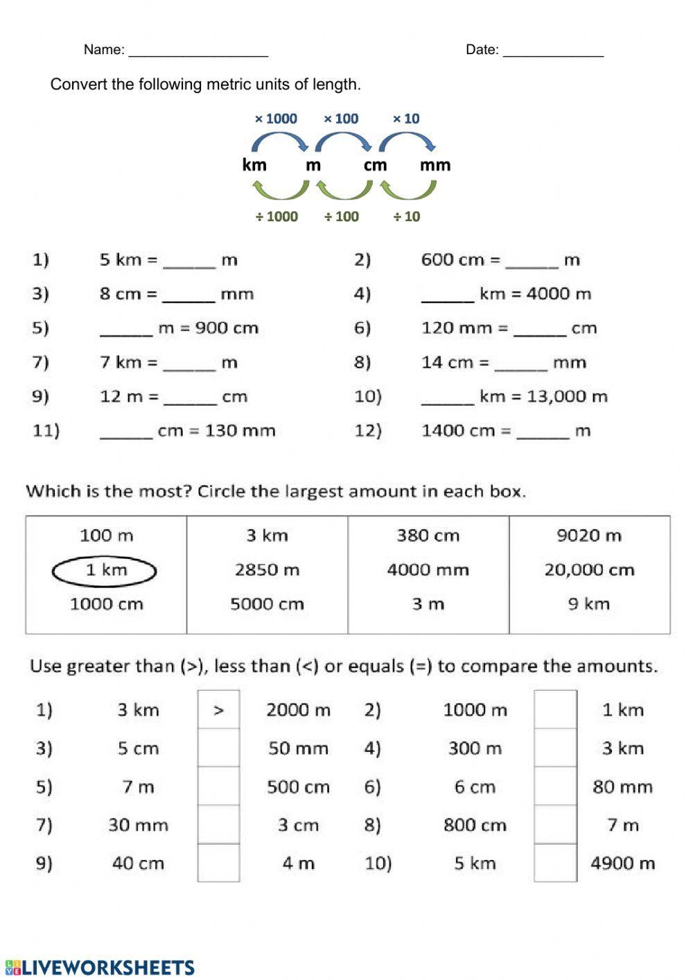 metric conversion worksheet metric conversion worksheet