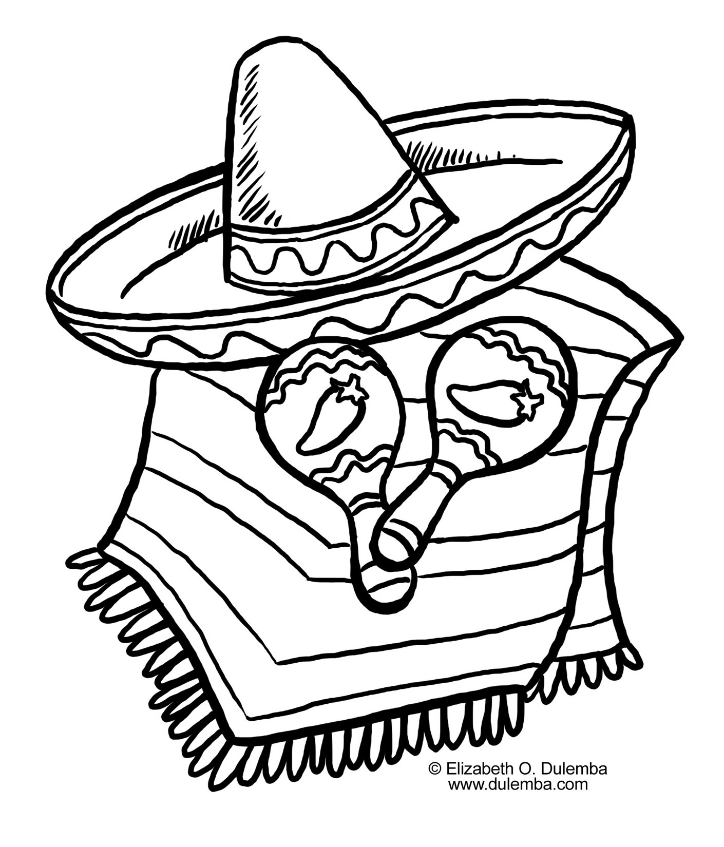 Mexican Sombrero Coloring Page At GetColorings Free Printable 