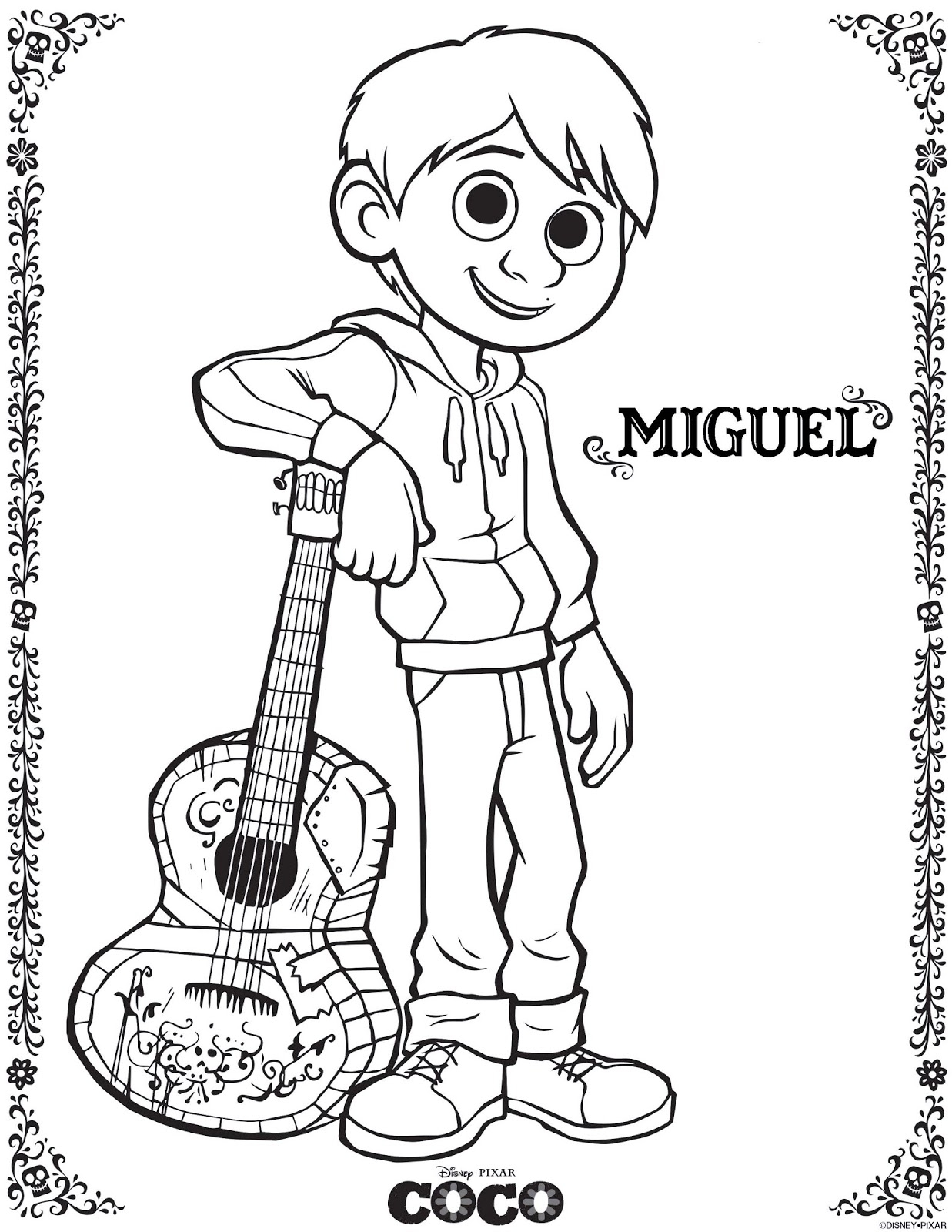 Miguel Rivera Coco Coloring Pages Miguel Rivera Coco Coloring Pages