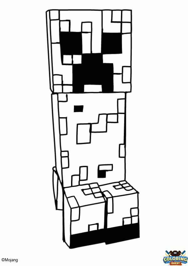 Minecraft Creeper Coloring Page Coloring Coloring Quest