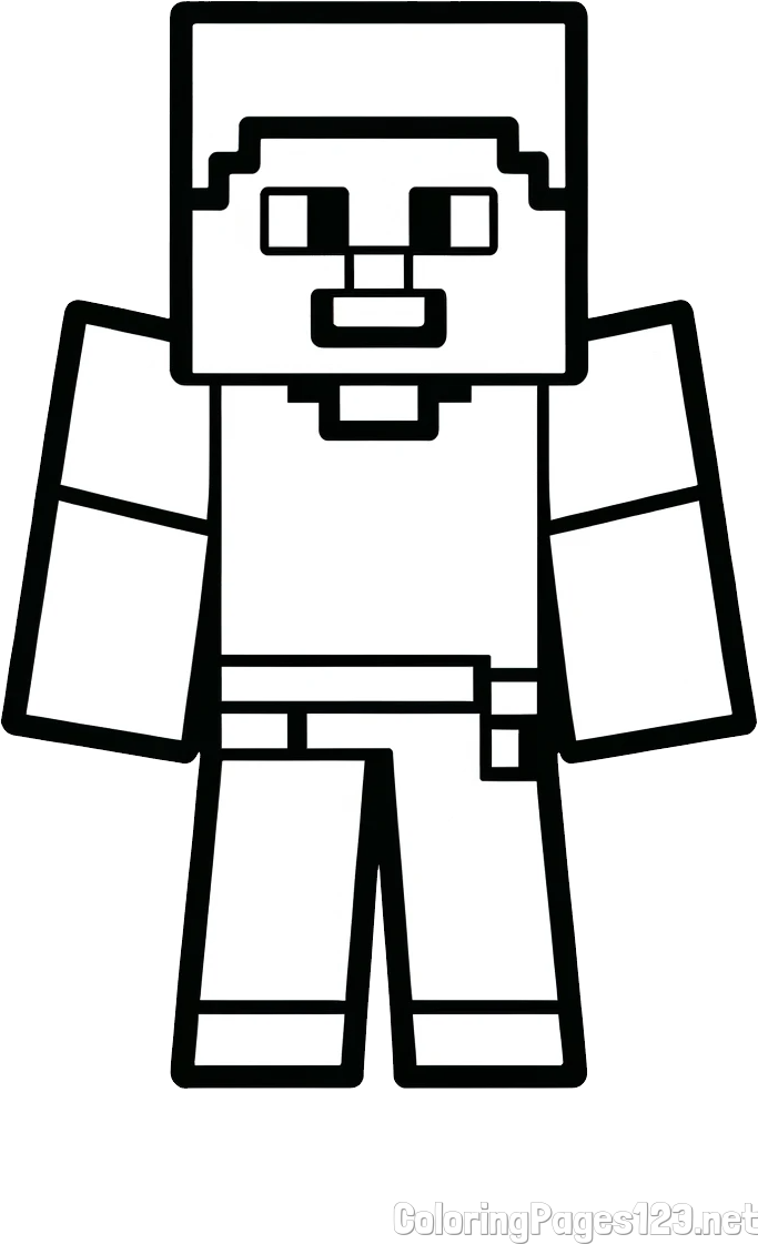 steve from minecraft coloring page steve from minecraft coloring page