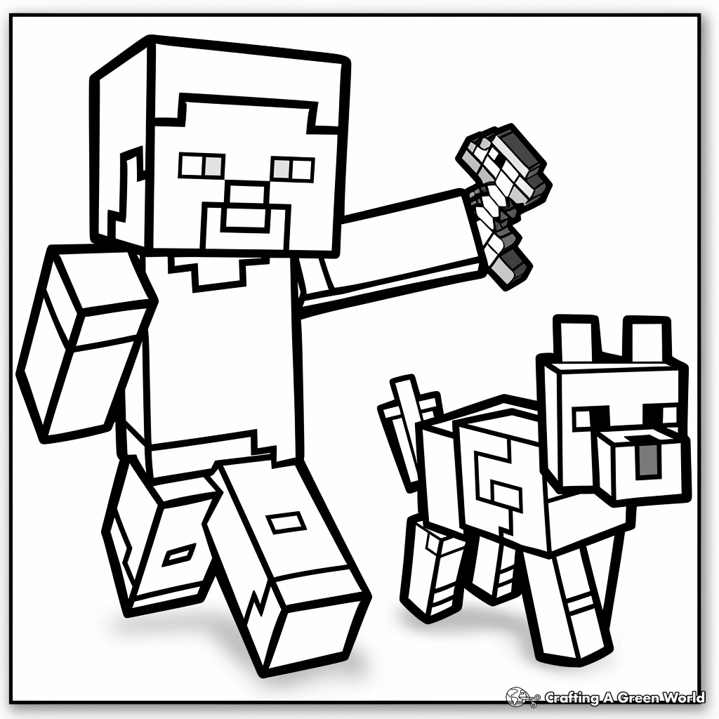 Minecraft Steve Coloring Pages Free Printable 