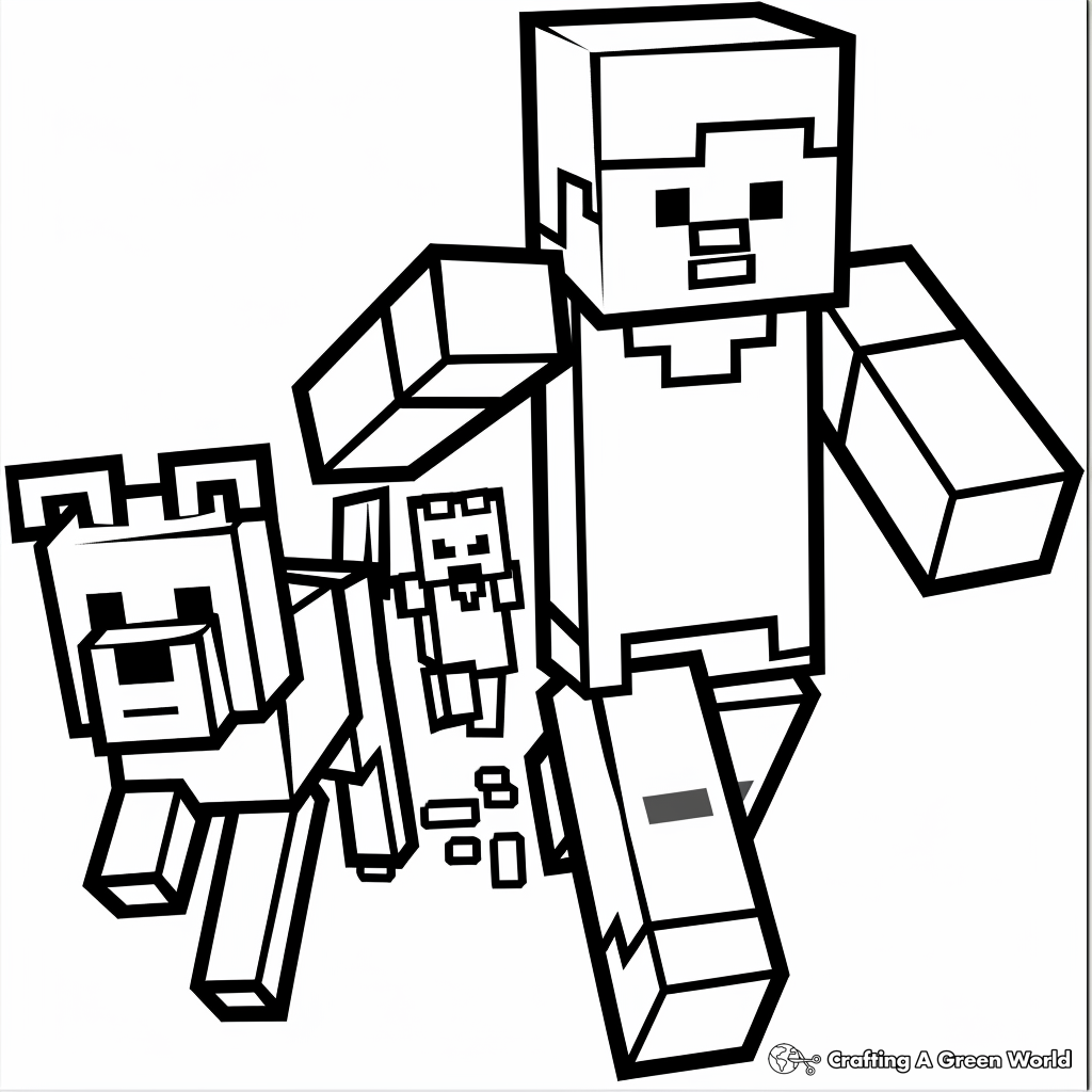 Minecraft Steve Coloring Pages Free Printable 