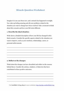 Miracle Question Worksheet Miracle Question Worksheet