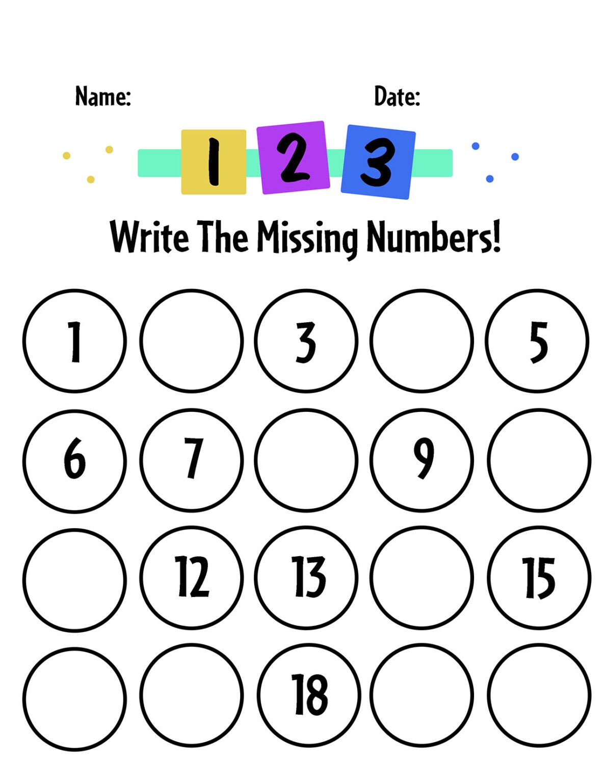 Missing Numbers Worksheets Missing Numbers Worksheets