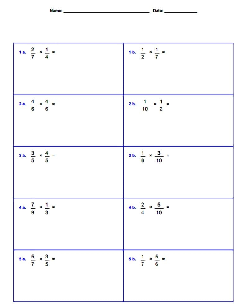Mixed Number Multiplication Worksheet Photos Download Print Now 