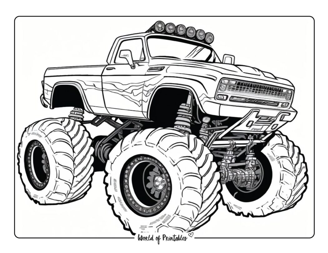 Monster Truck Coloring Pages World Of Printables