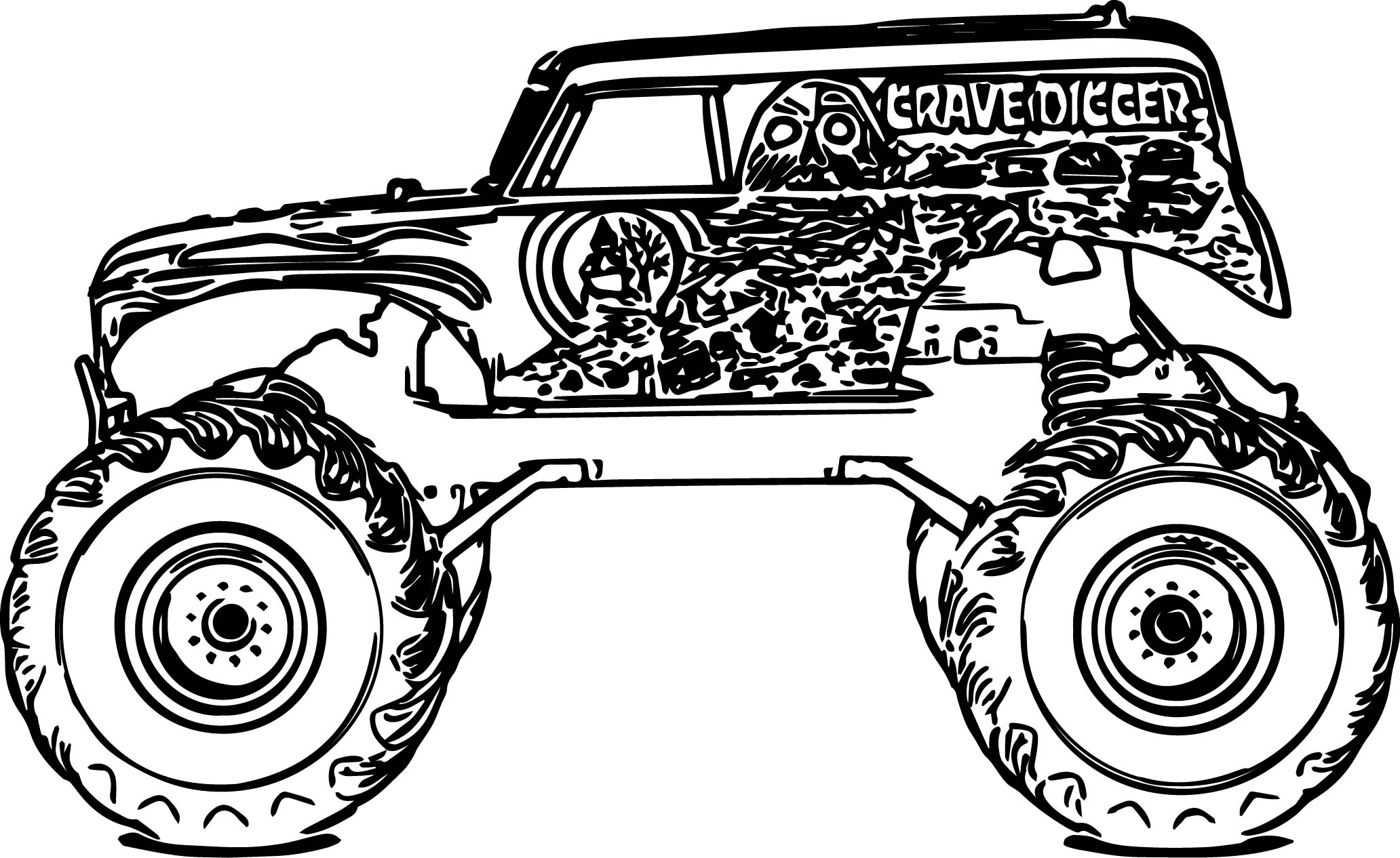 Monster Truck Image Grave Digger Coloring Page Wecoloringpage