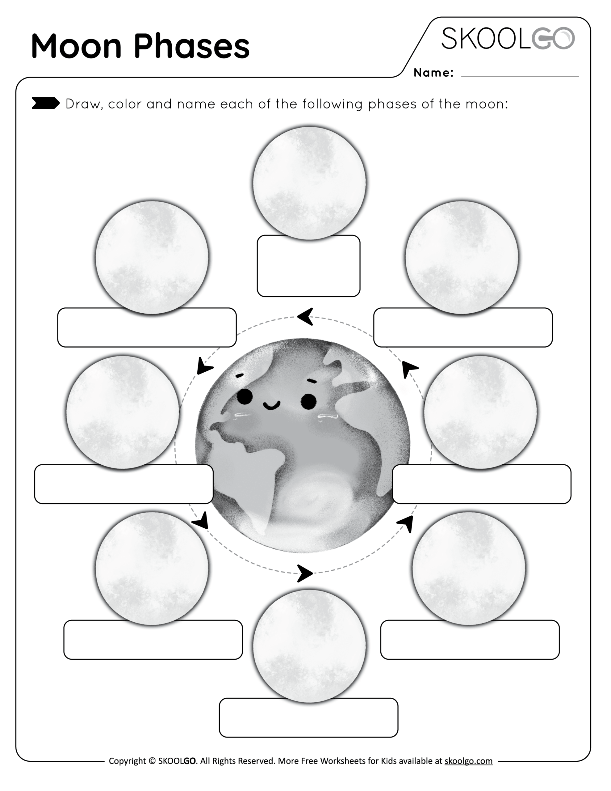Moon Phases Worksheet Free Printable PDF For Kids Worksheets Library
