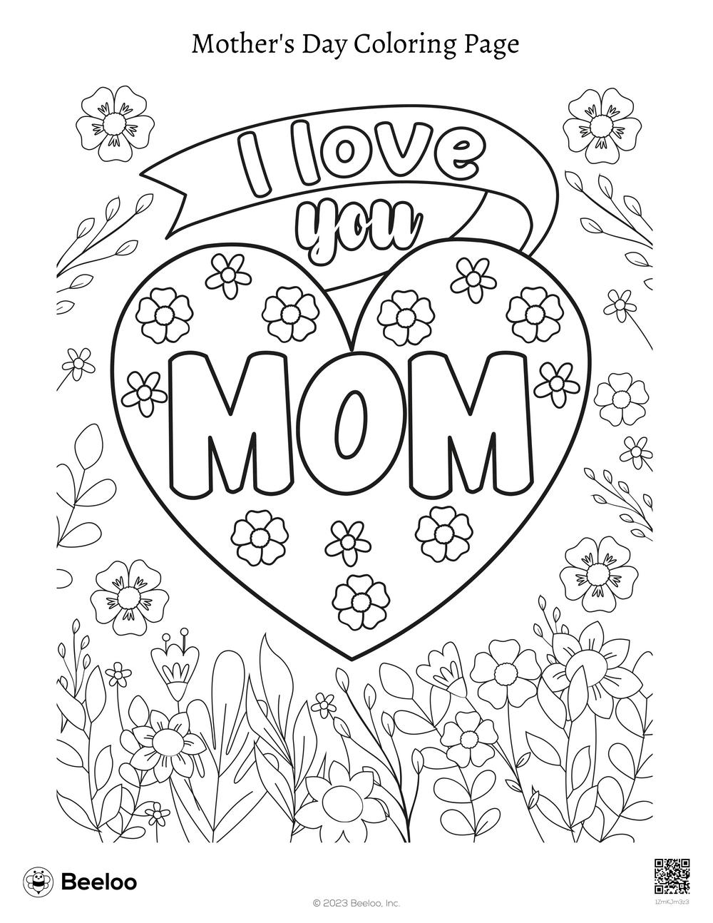 mothers day coloring page