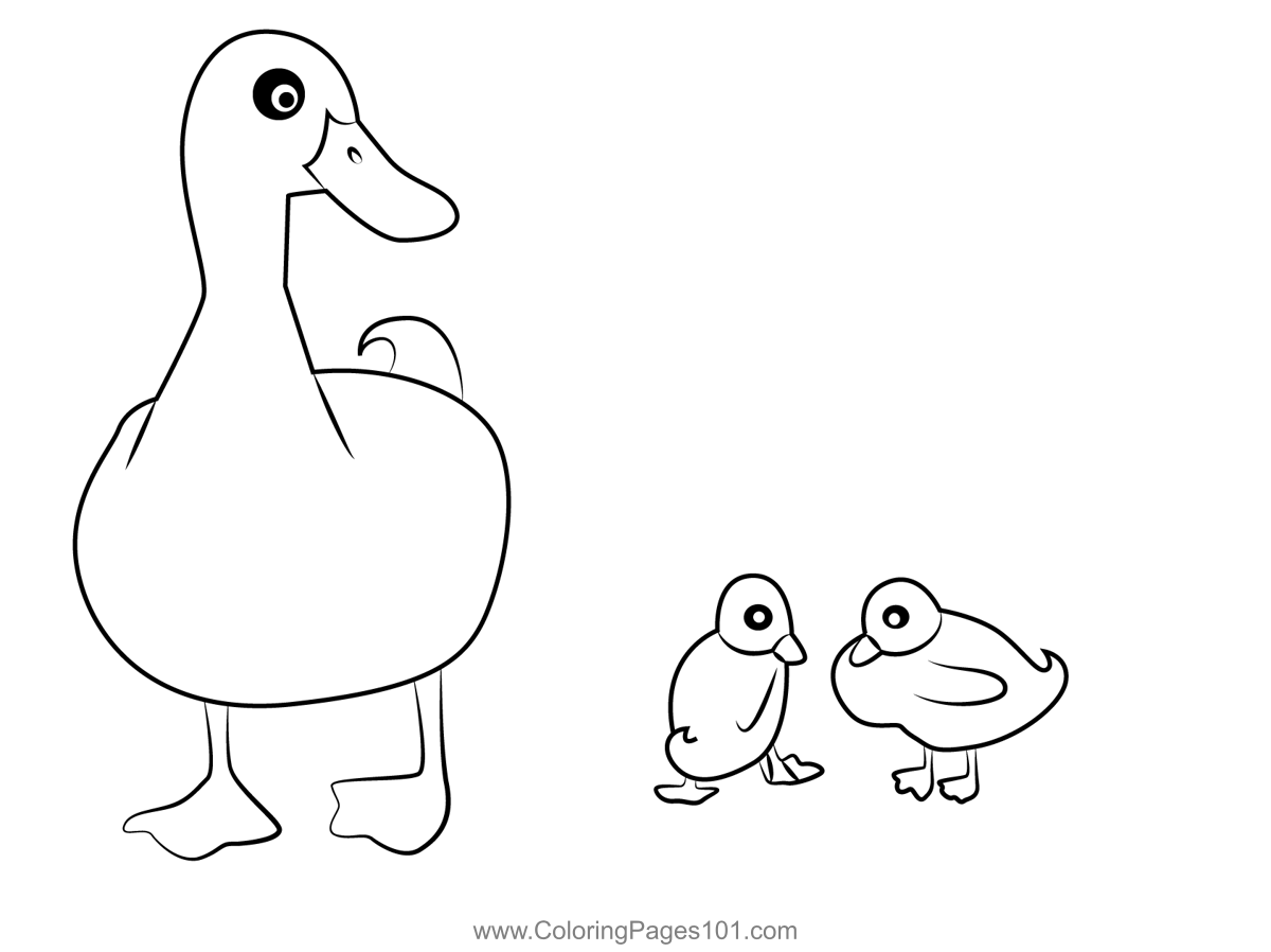 Mother Duck With Ducklings Coloring Page For Kids Free Ducks Mother Duck With Ducklings Coloring Page For Kids Free Ducks