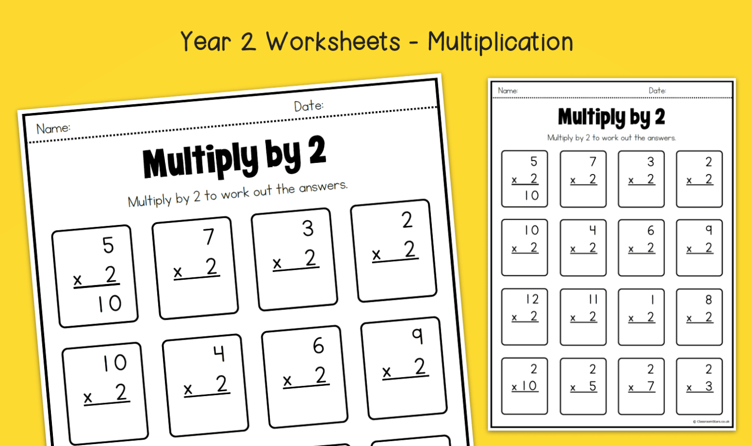 Multiplication By 2 Worksheets Basic Multiplication Facts Worksheet 