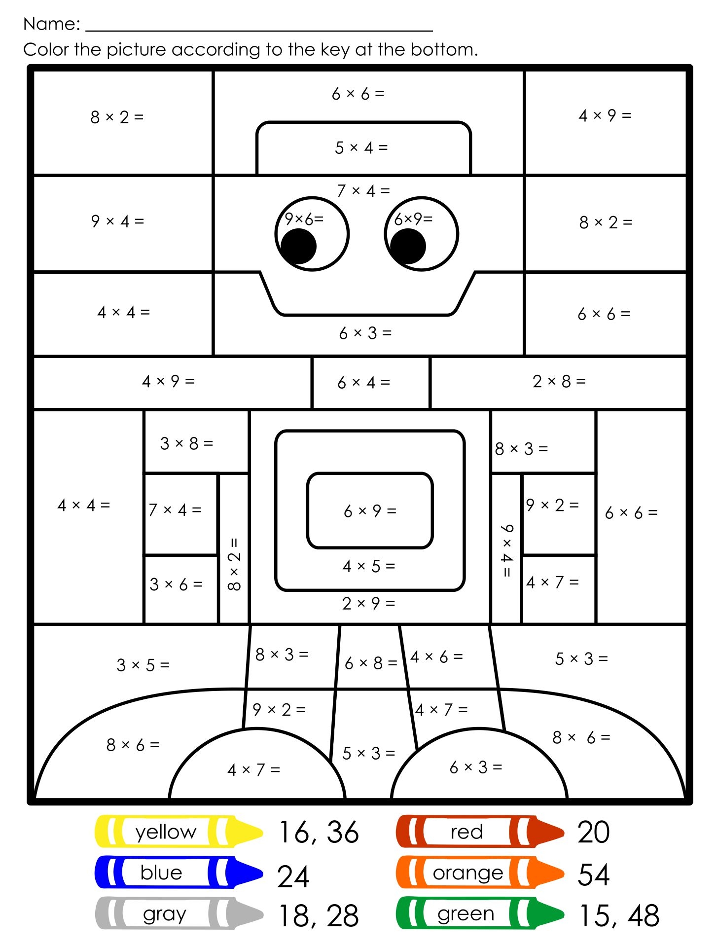 Multiplication Coloring Worksheets 10 Free PDF Printables Printablee