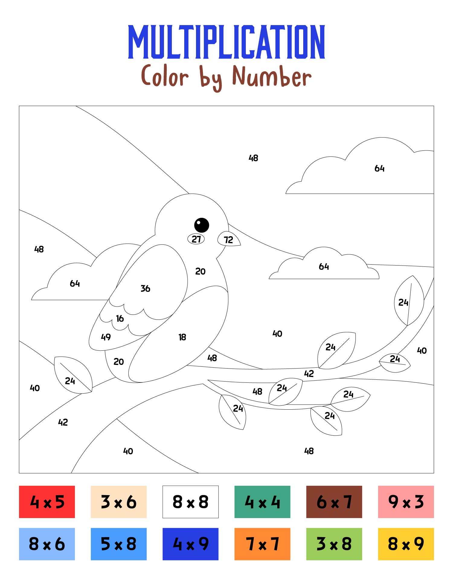 Multiplication Coloring Worksheets 10 Free PDF Printables Printablee