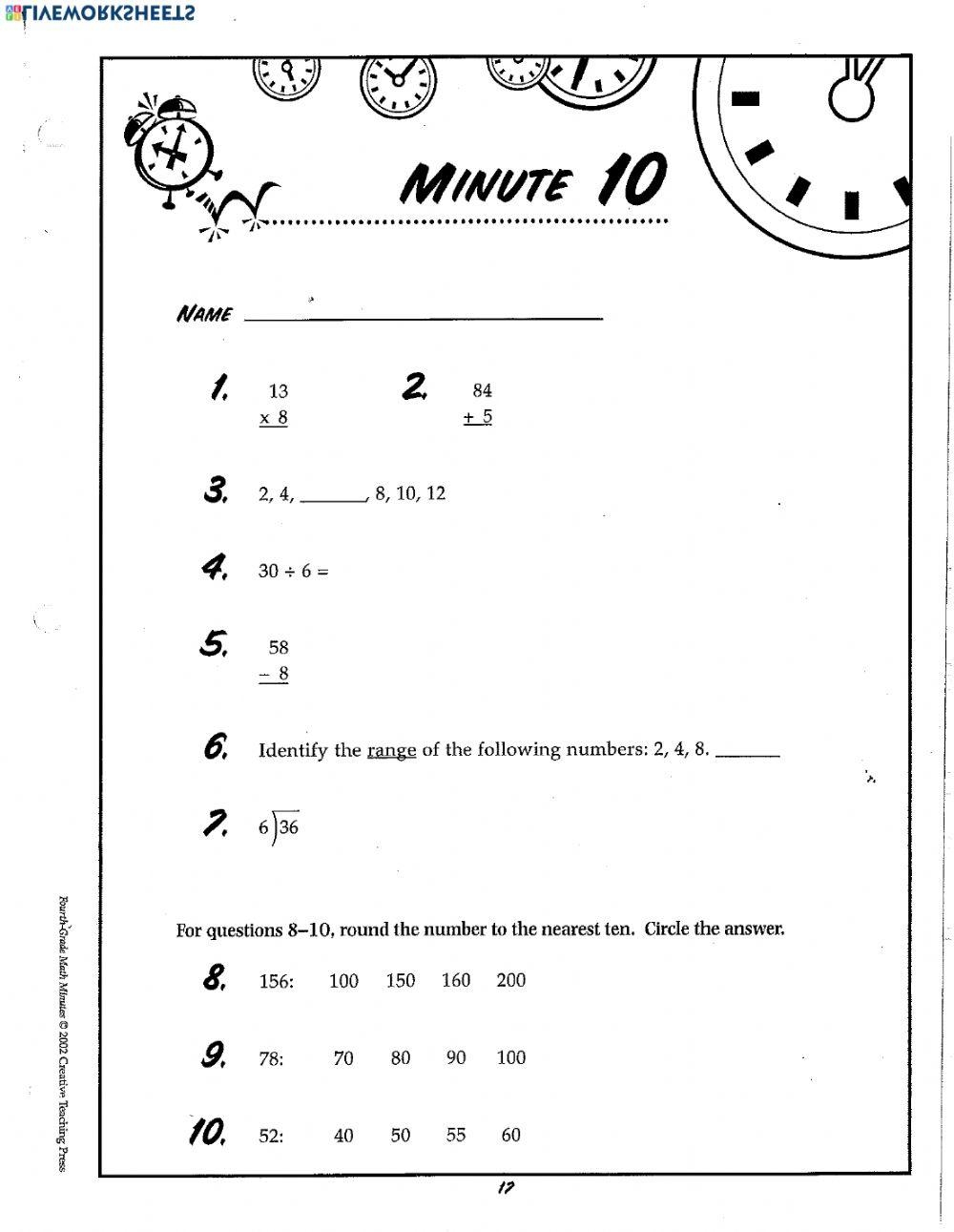 Multiplication Mad Minutes Birds Worksheets Library