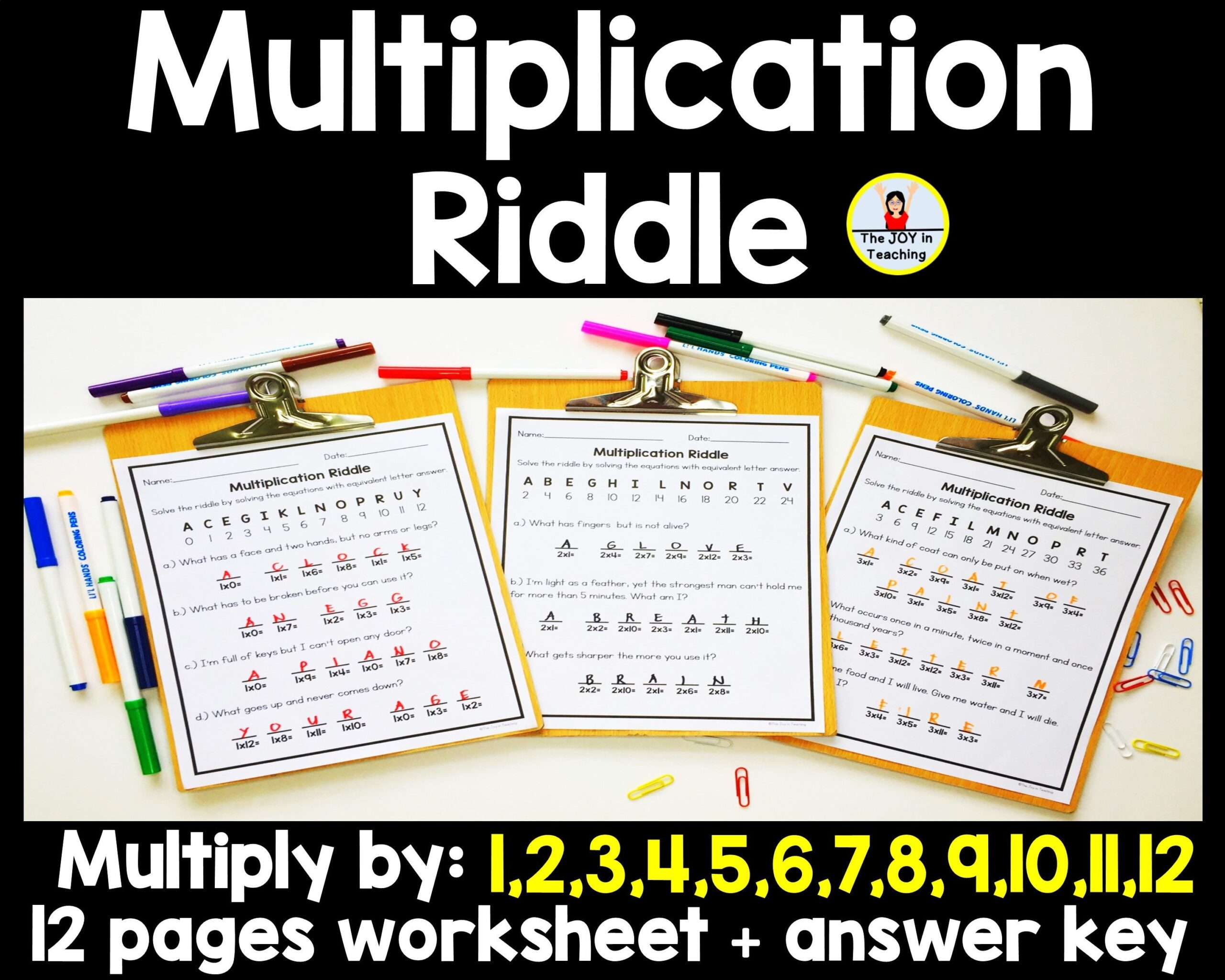 Multiplication Riddle Worksheets
