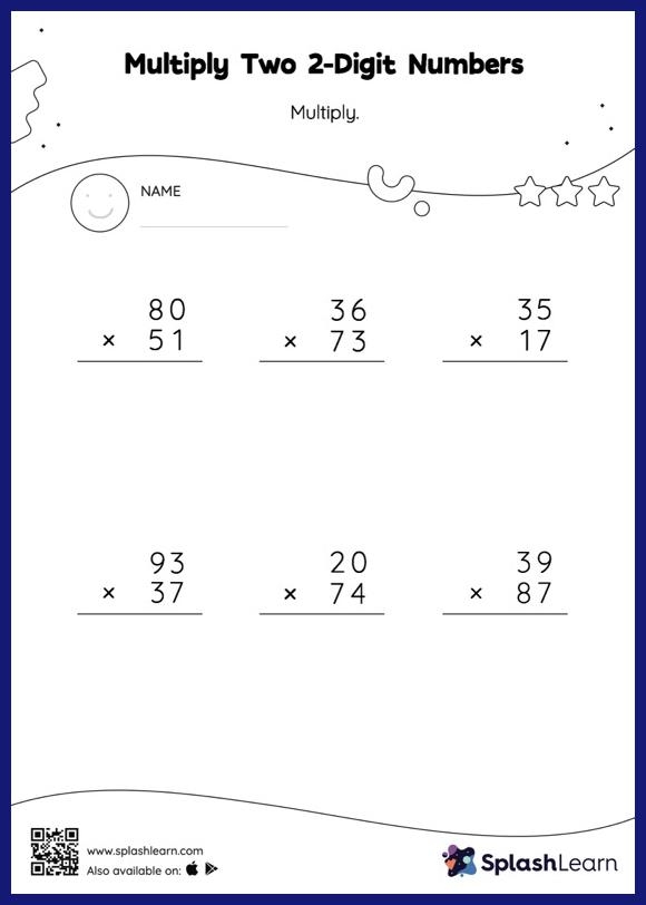 multiplication worksheet 2 digits