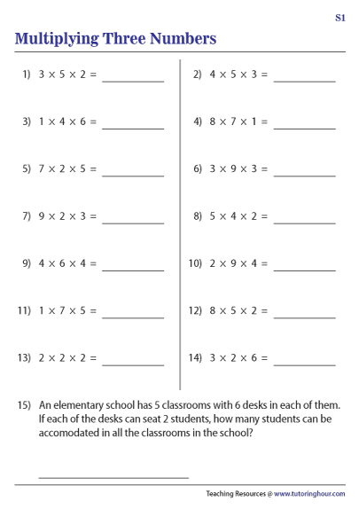 multiply by 3 worksheet
