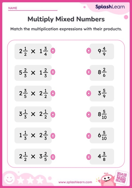 Multiply Mixed Numbers Worksheets Free Printable SplashLearn Multiply Mixed Numbers Worksheets Free Printable SplashLearn