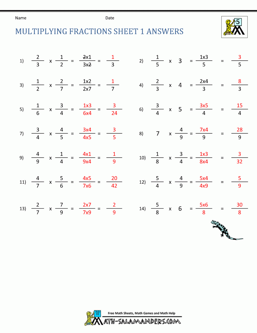 fraction multiplication worksheet fraction multiplication worksheet