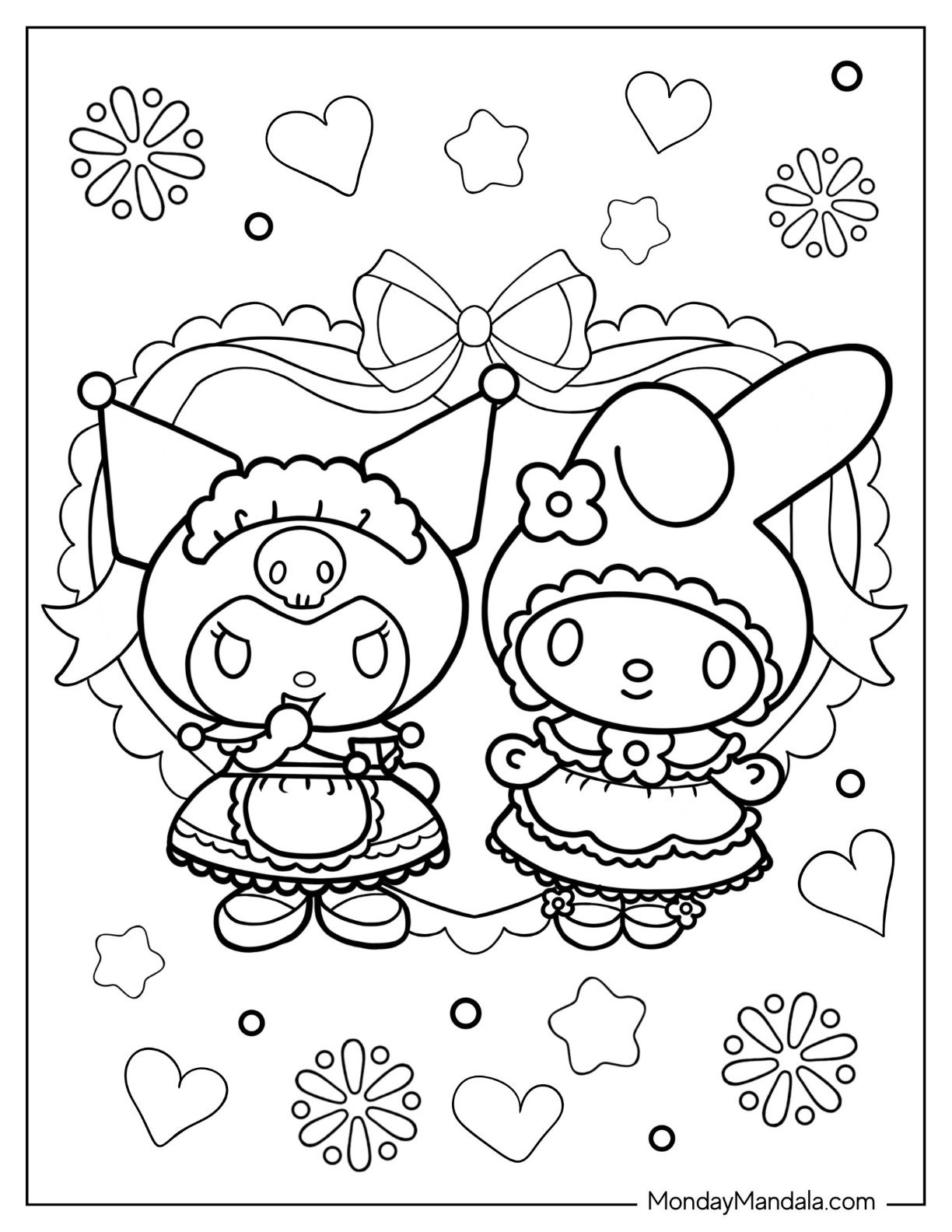 My Melody And Kuromi Coloring Pages 2025 