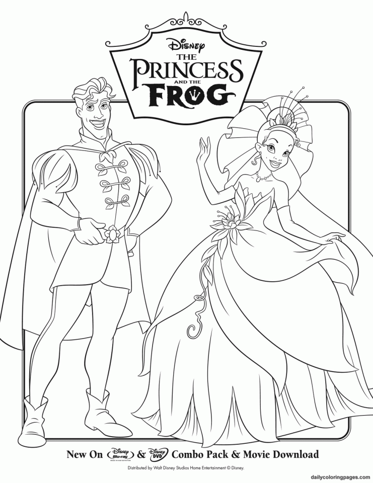 Naveen And Tiana The Princess And The Frog Coloring Pages