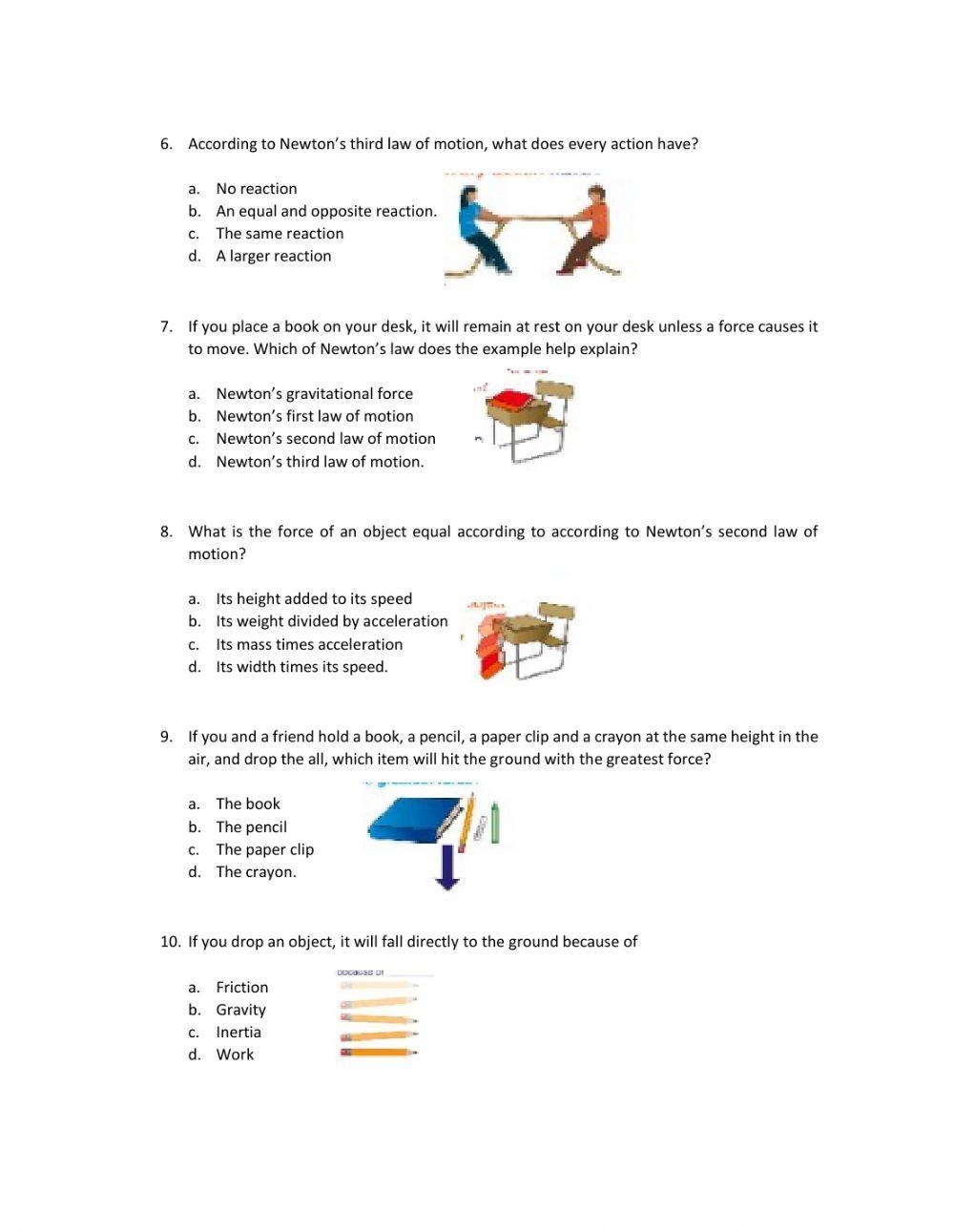newton's laws of motion worksheet newton's laws of motion worksheet