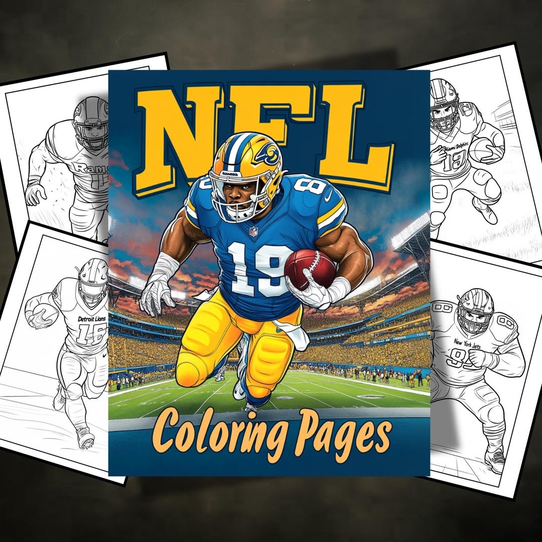 NFL Coloring Pages Football Digital Coloring Book NFL Players 