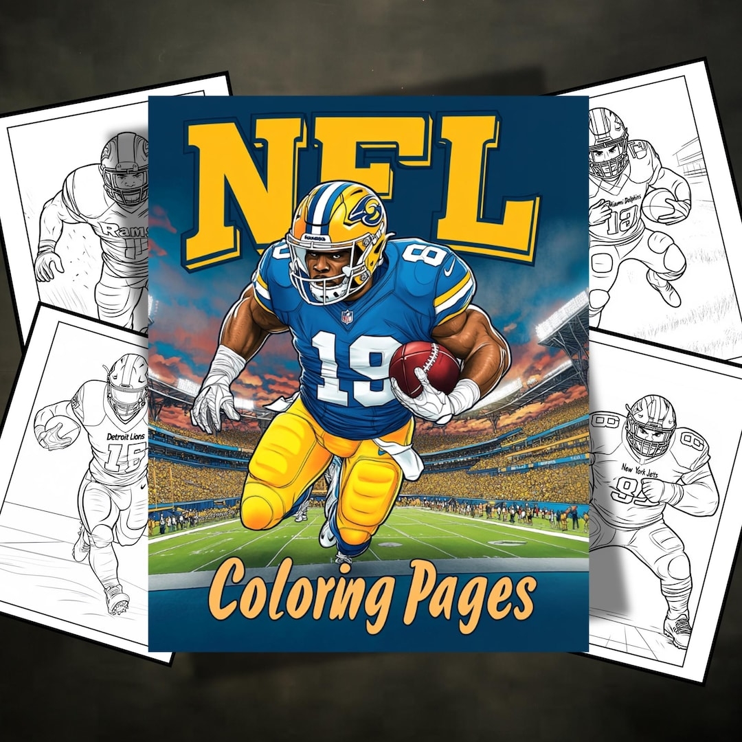 NFL Coloring Pages Football Digital Coloring Book NFL Players 