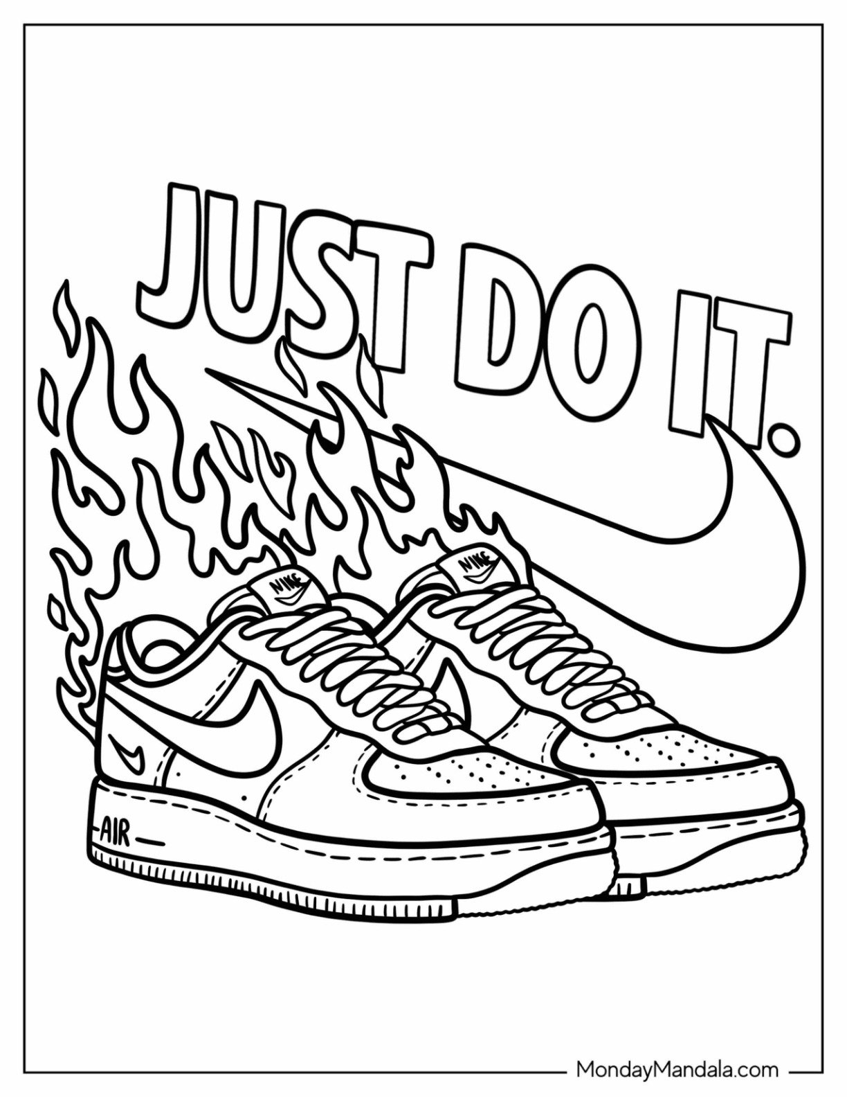 Nike Air Force Coloring Pages Printable 2025 
