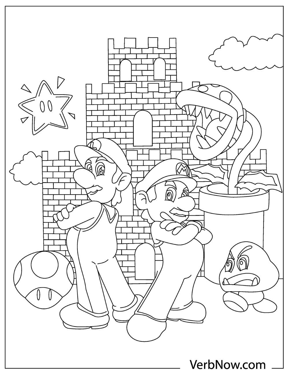 Nintendo Super Mario Brothers Coloring Pages