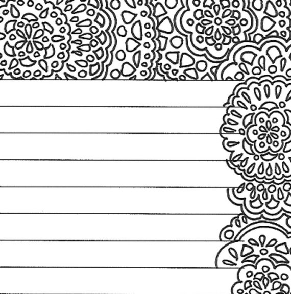 Notebook Paper Coloring Page