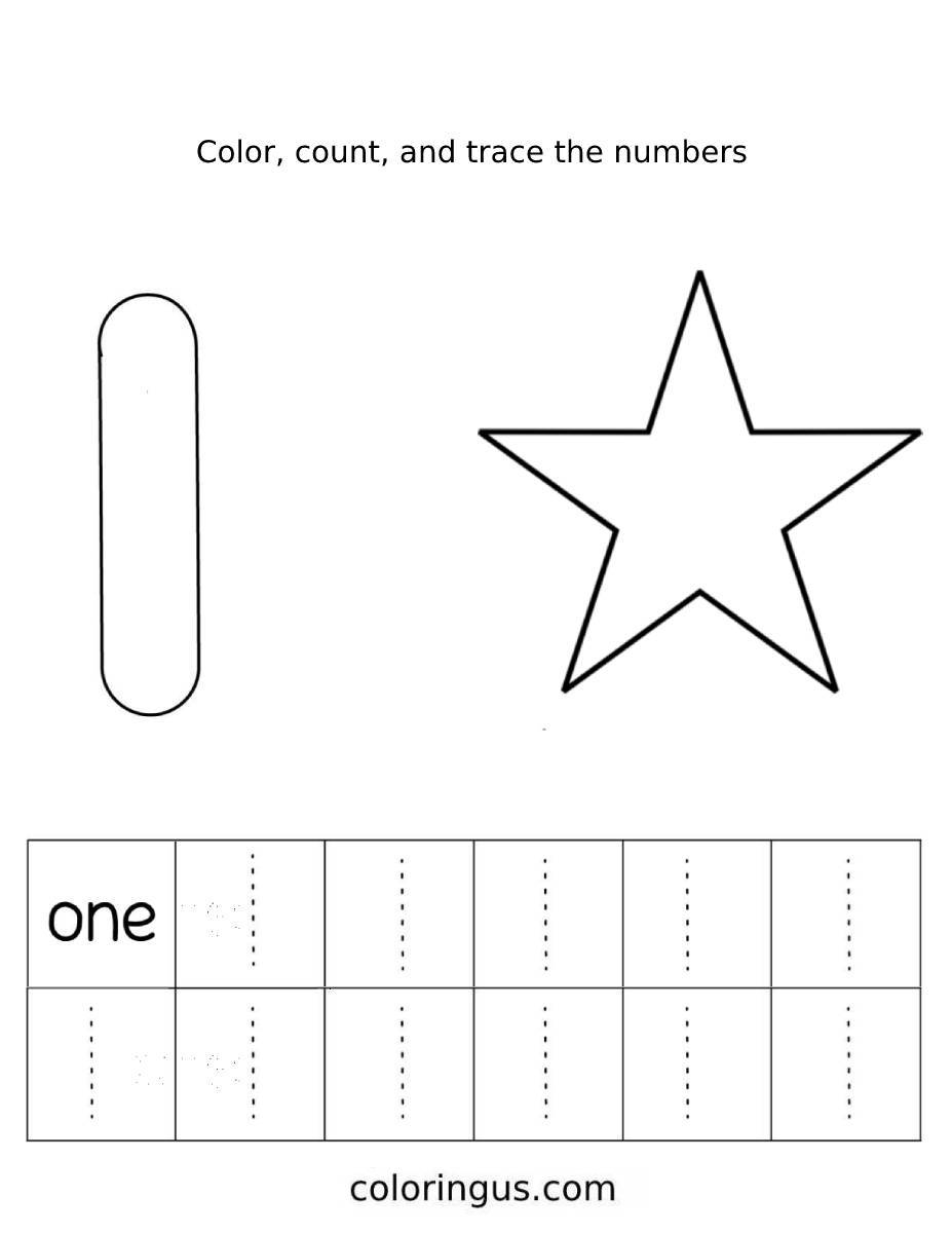 Number 1 Worksheet For Nursery Coloring Page