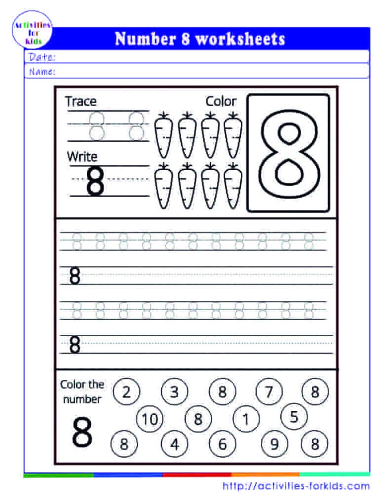 Number 8 Worksheets Free Printable