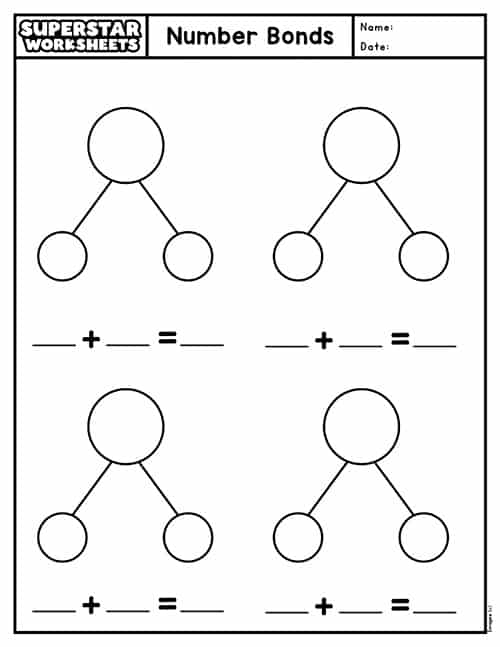 Number Bond Summer Themed Worksheets We Are Better Together