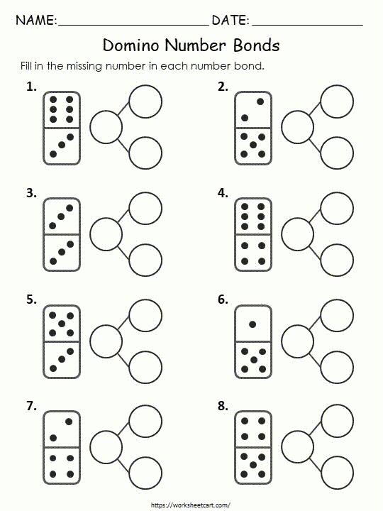 Number Bonds Worksheets Printable Domino Number Bond Math Number Bonds Worksheets Printable Domino Number Bond Math