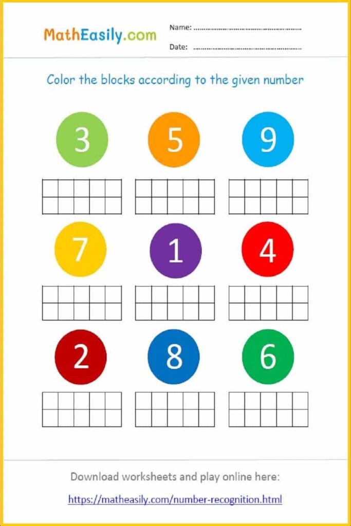Number Recognition Worksheets For Preschoolers Free Printable Number Recognition Worksheets For Preschoolers Free Printable