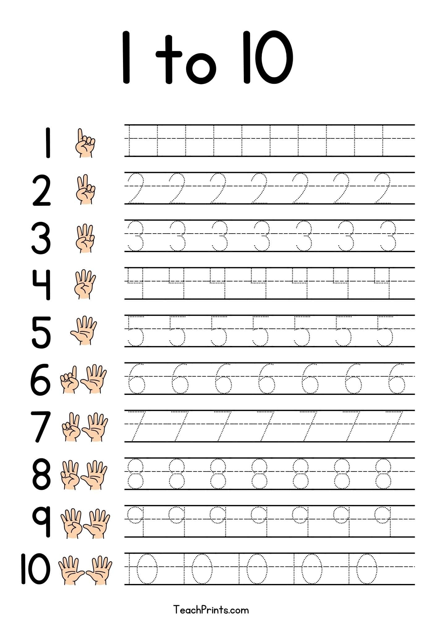 Number Tracing Worksheets Free Printables Teach Prints Number Tracing Worksheets Free Printables Teach Prints