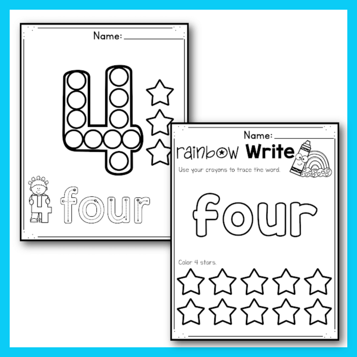 Number Worksheets Number 4 Life Over C 39 s Club