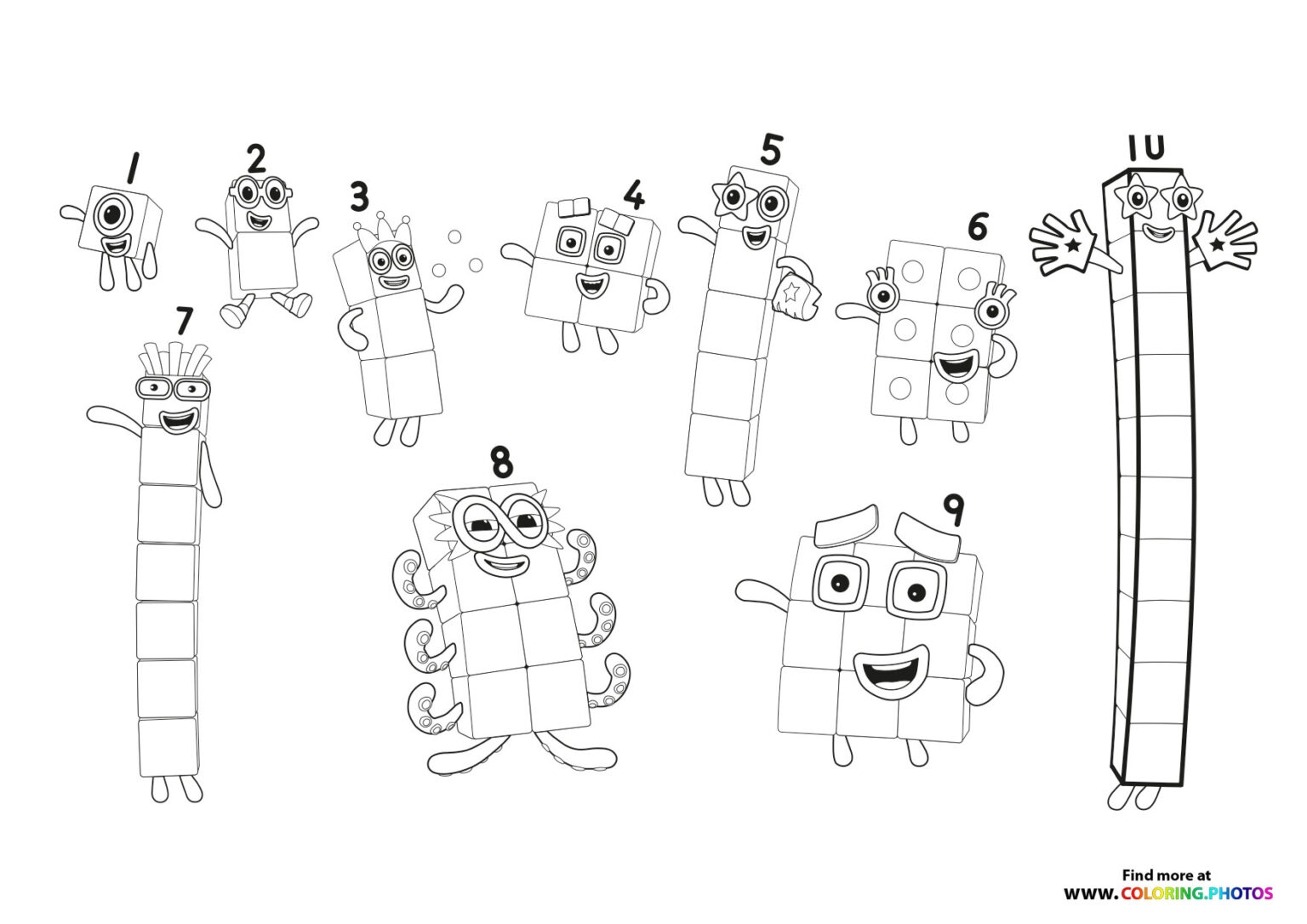 Numberblocks Coloring Pages For Kids 100 Free Print Or Download
