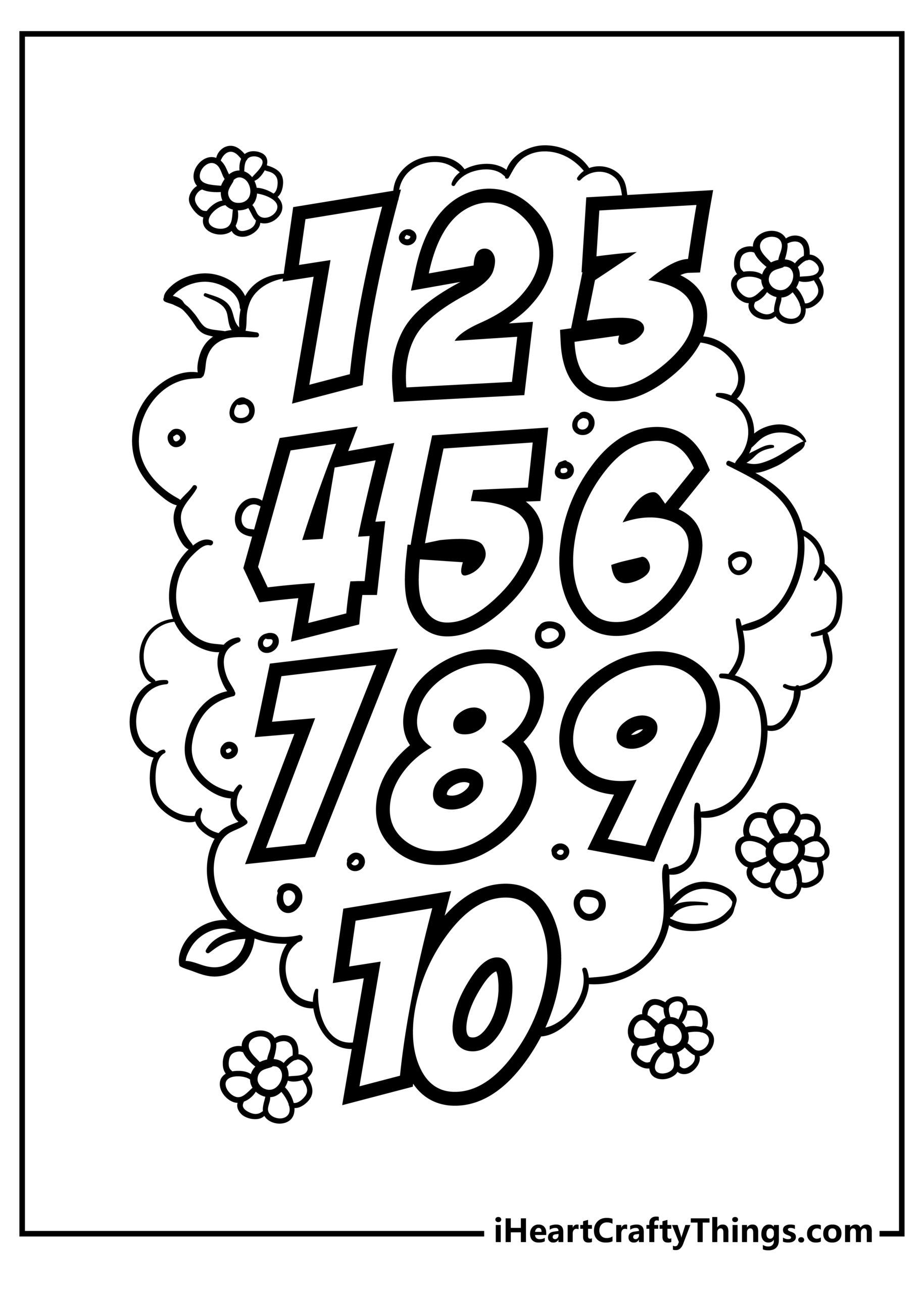 Numbers Coloring Pages Printable 2025 