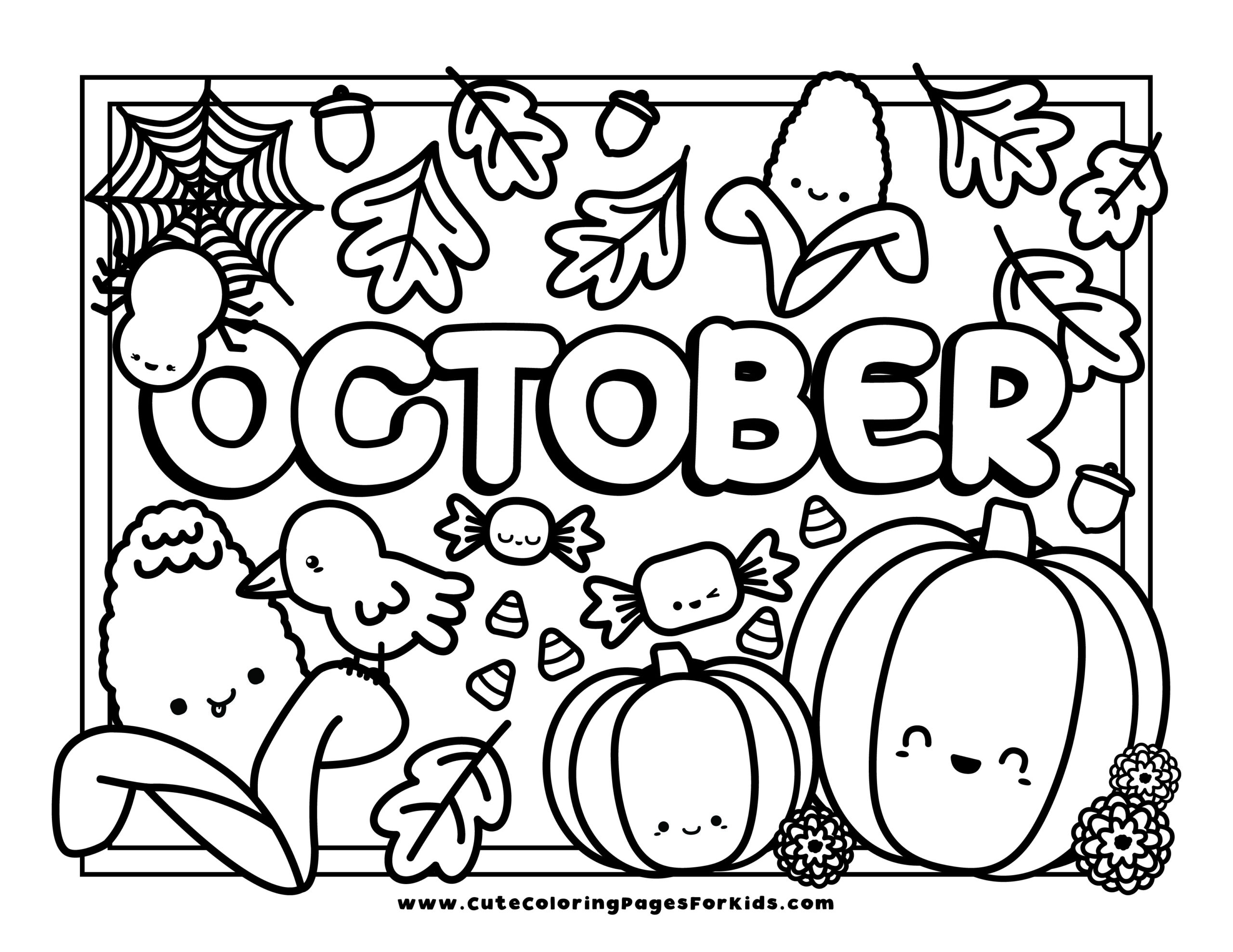 October Coloring Pages Cute Coloring Pages For Kids October Coloring Pages Cute Coloring Pages For Kids