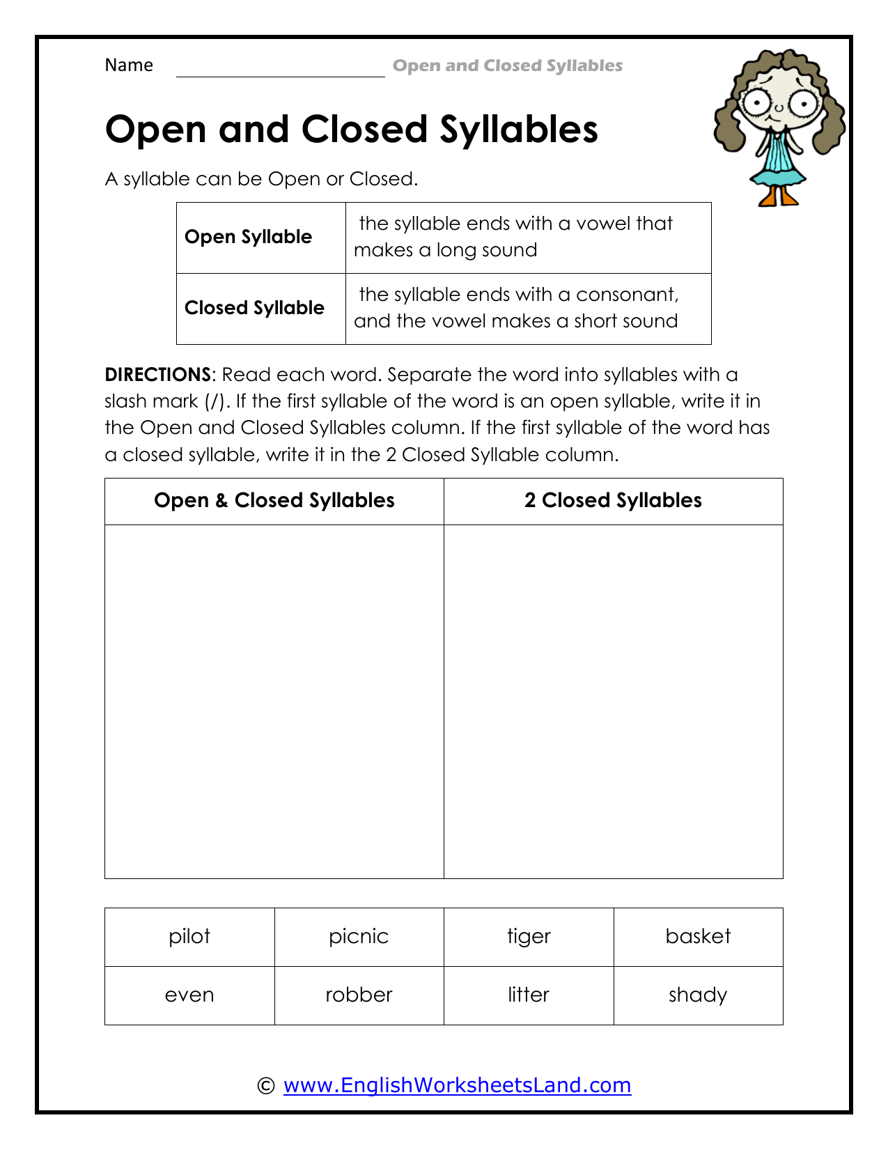 Open And Closed Syllable Games Worksheets Library Open And Closed Syllable Games Worksheets Library
