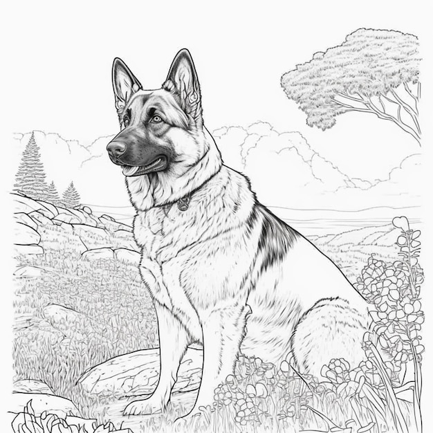 german shepherd dog coloring pages